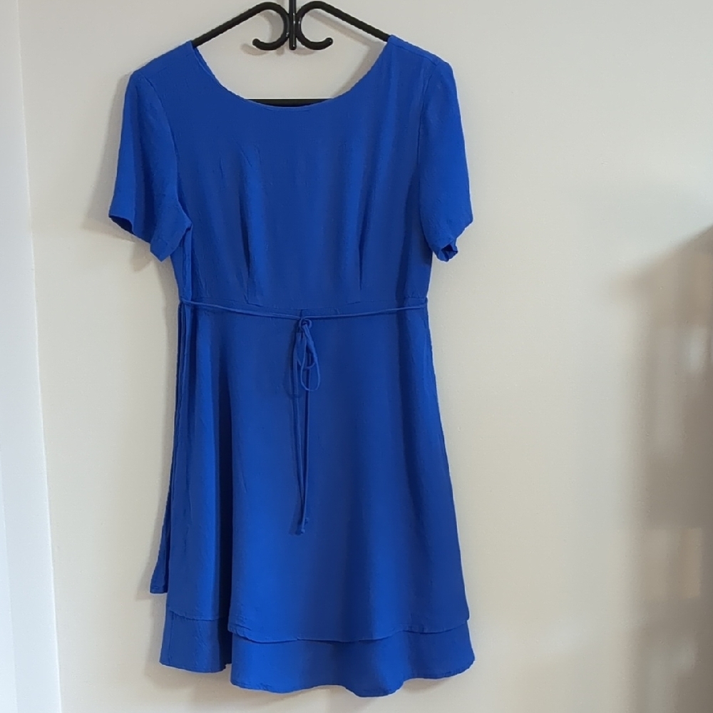 Liz Claiborne Short Sleeves Blue Dress - Size 8